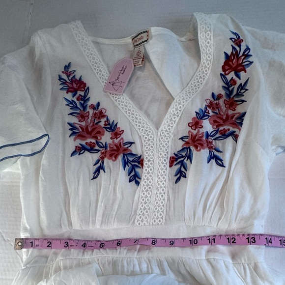 Flying Tomato Embroidered White Maxi Dress | Boho Cottagecore Floral Midi/Maxi - Picture 8 of 11